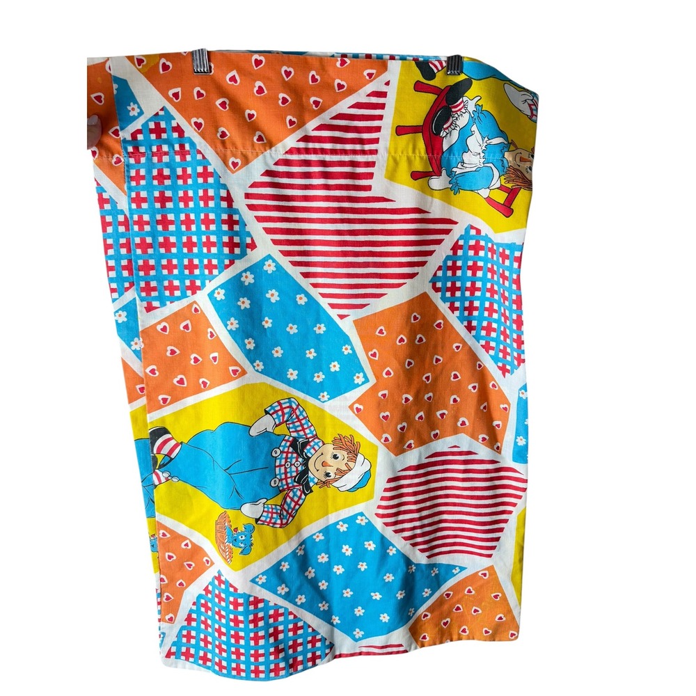 Vintage Pacific Raggedy Ann and Andy Patchwork Standard Pillowcase Multicolor